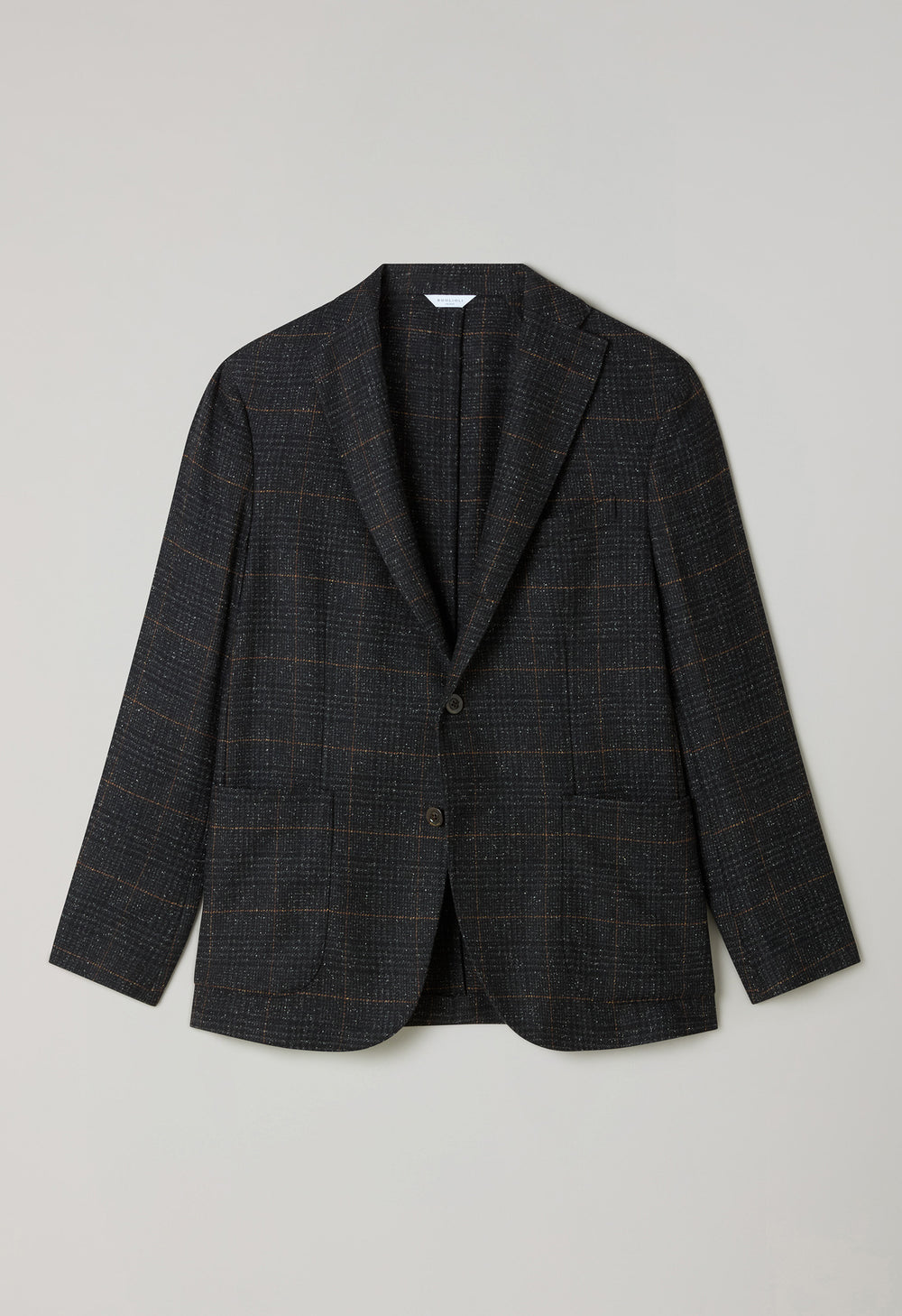 Dark Grey Prince of Wales blended Wool K-Jacket