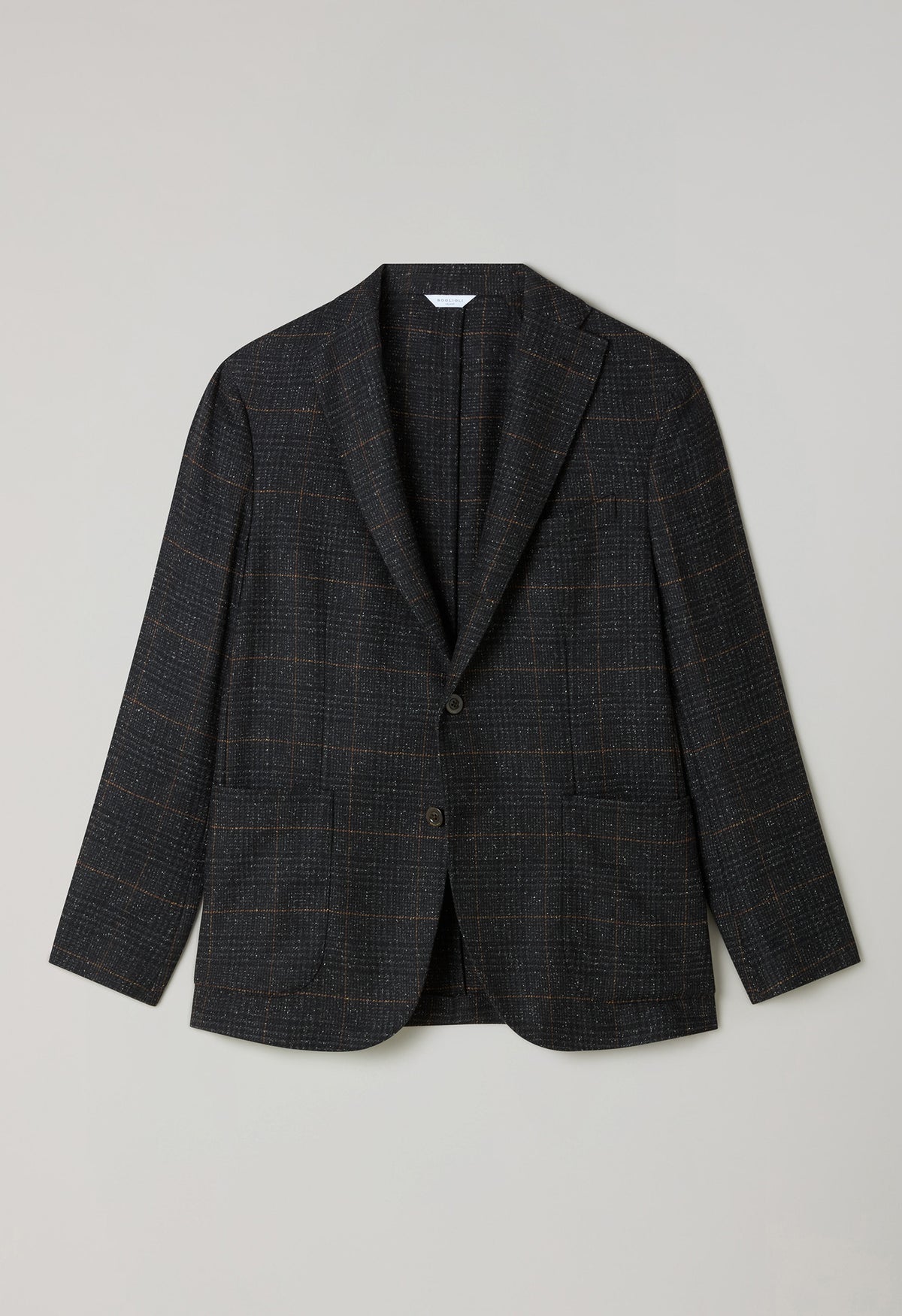 Dark Grey Prince of Wales blended Wool K-Jacket