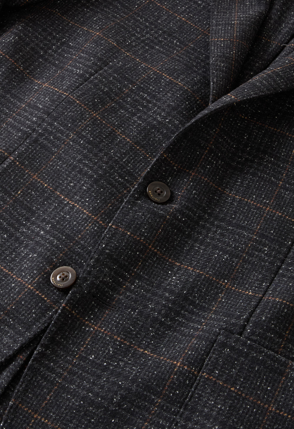 Dark Grey Prince of Wales blended Wool K-Jacket