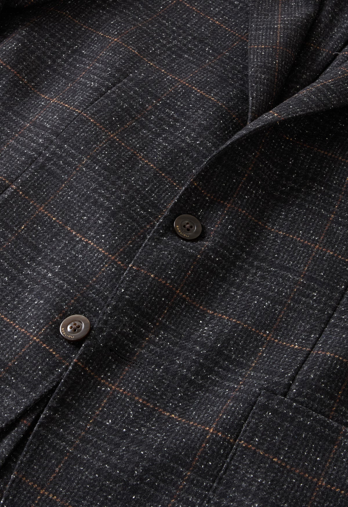 Dark Grey Prince of Wales blended Wool K-Jacket