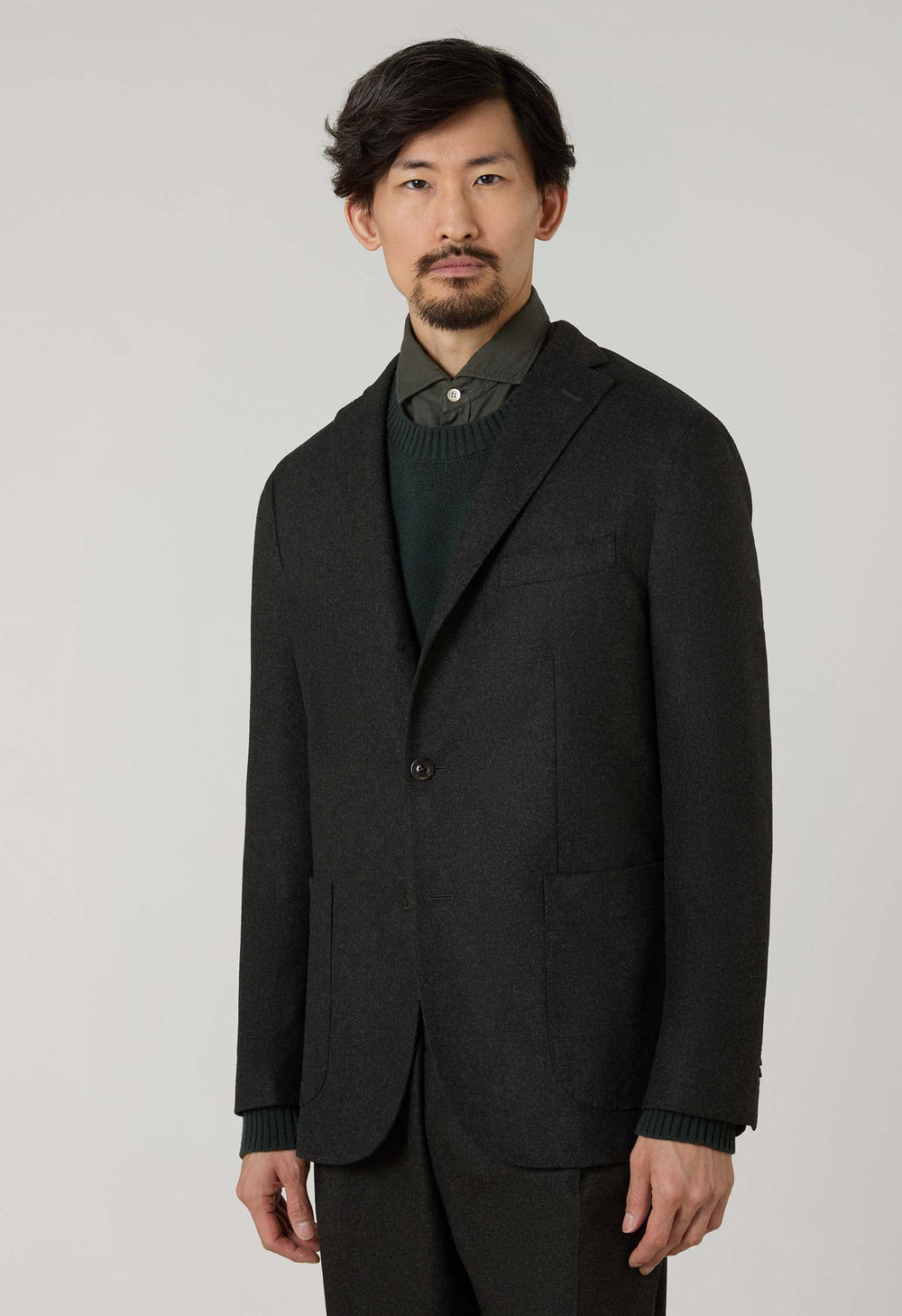 K-Jacket in flanella verde scuro