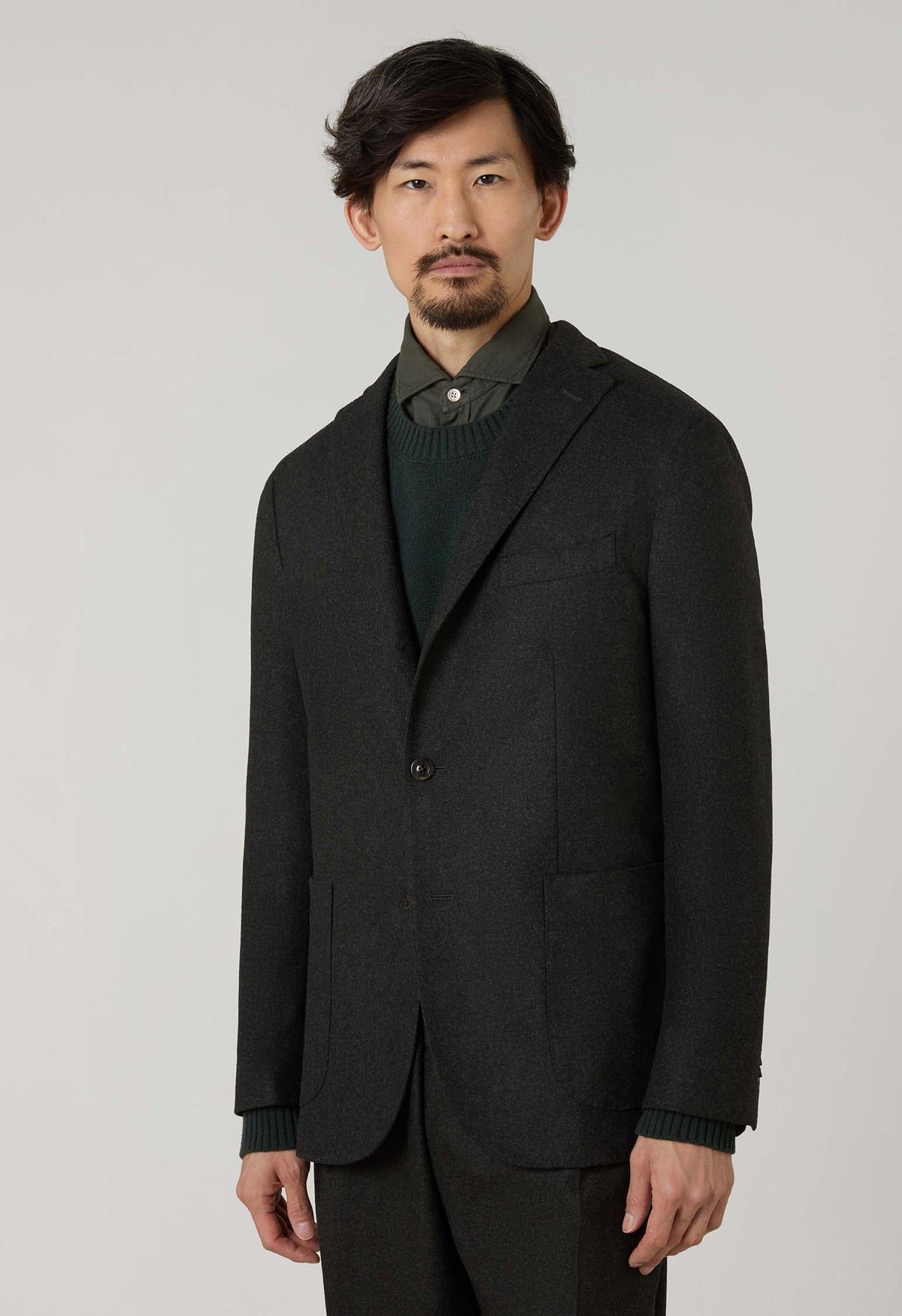 K-Jacket in flanella verde scuro
