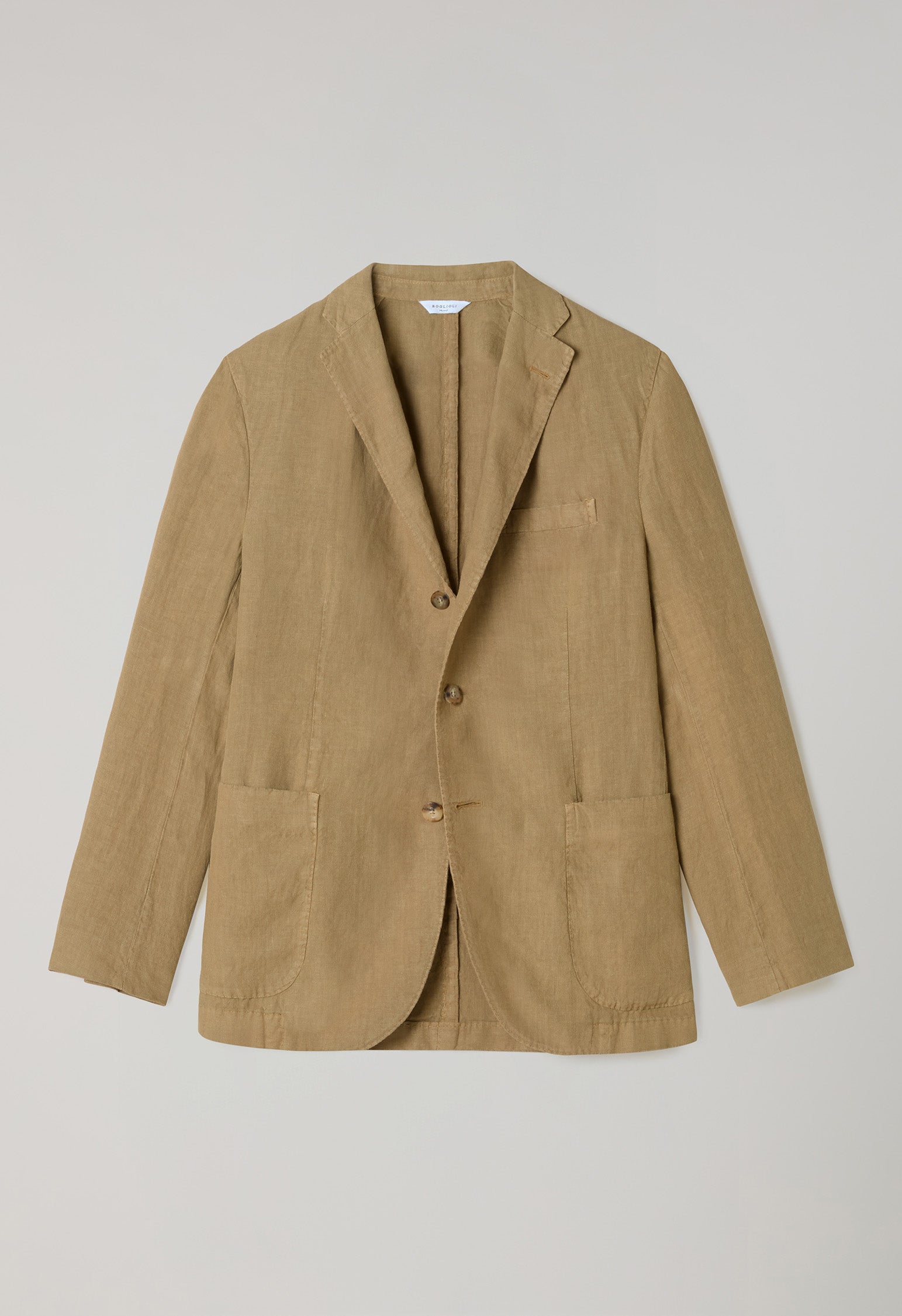 Camel Garment Dyed Linen K-Jacket