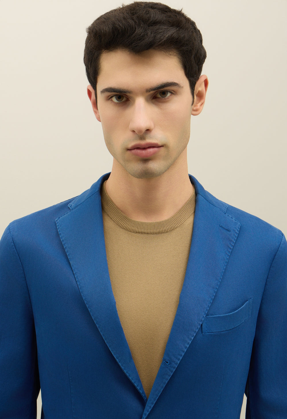 Blue Garment Dyed Cotton Tencel K-Jacket