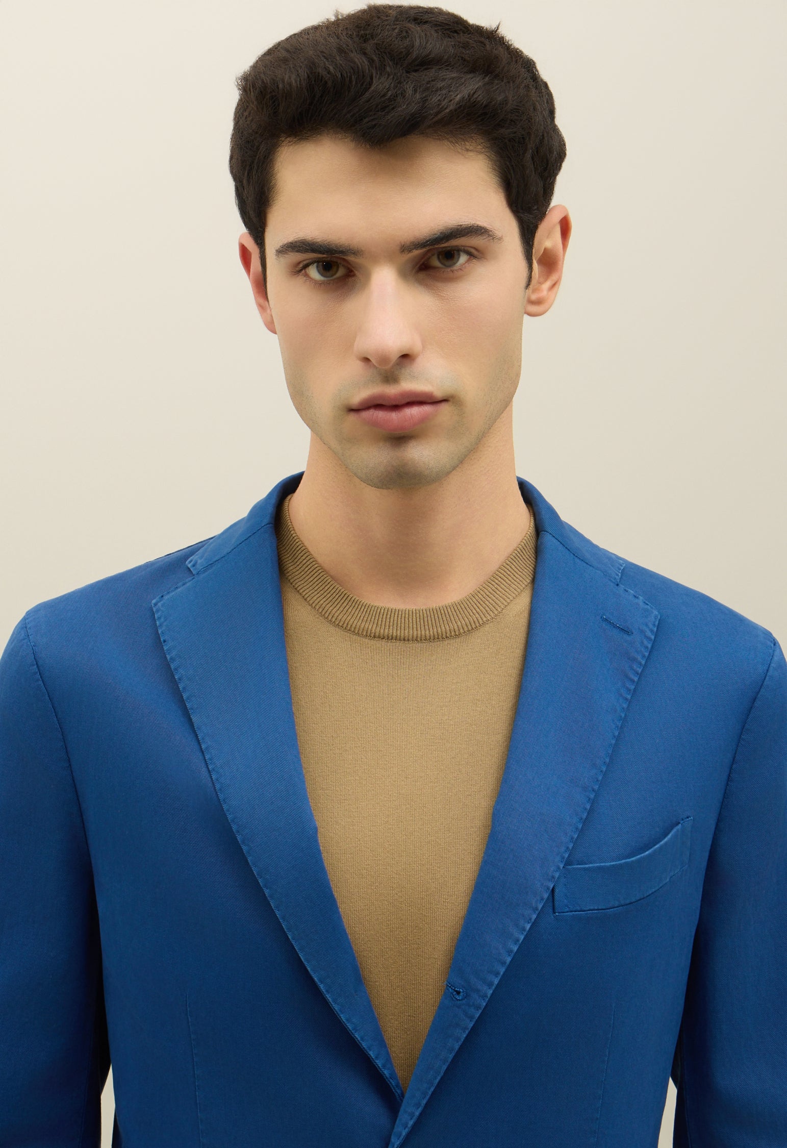 Blue Garment Dyed Cotton Tencel K-Jacket