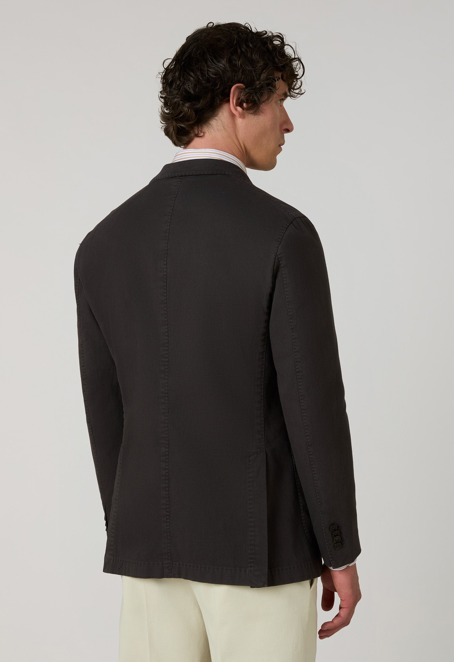 Brown Garment Dyed stretch Cotton K-Jacket
