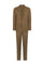 Brown Garment Dyed Cotton K-Suit with Three-Button Closure