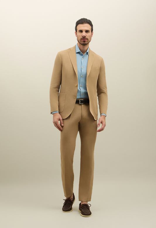 Abito K-Jacket in lino e tencel satin beige scuro