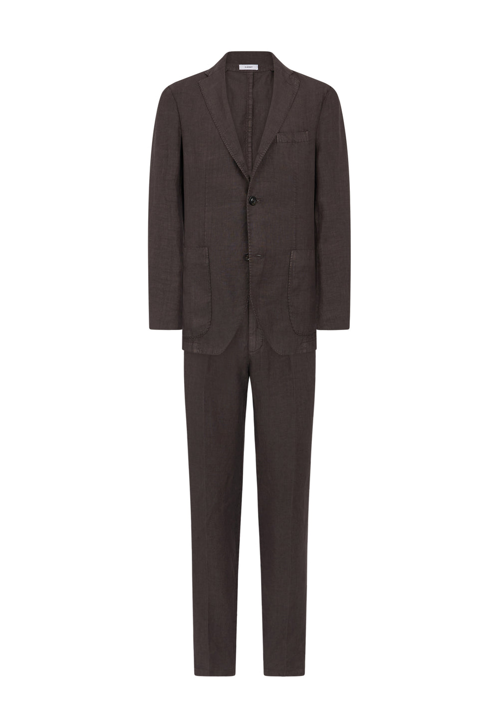 Brown Garment Dyed Linen K-Suit