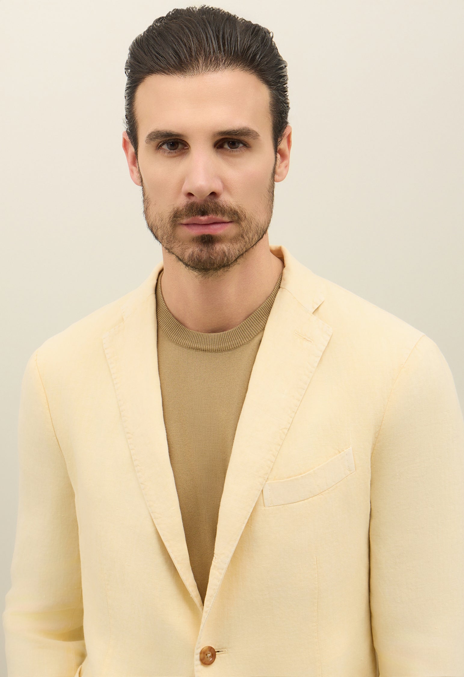 Abito K-Jacket in lino Tinto Terra giallo pastello