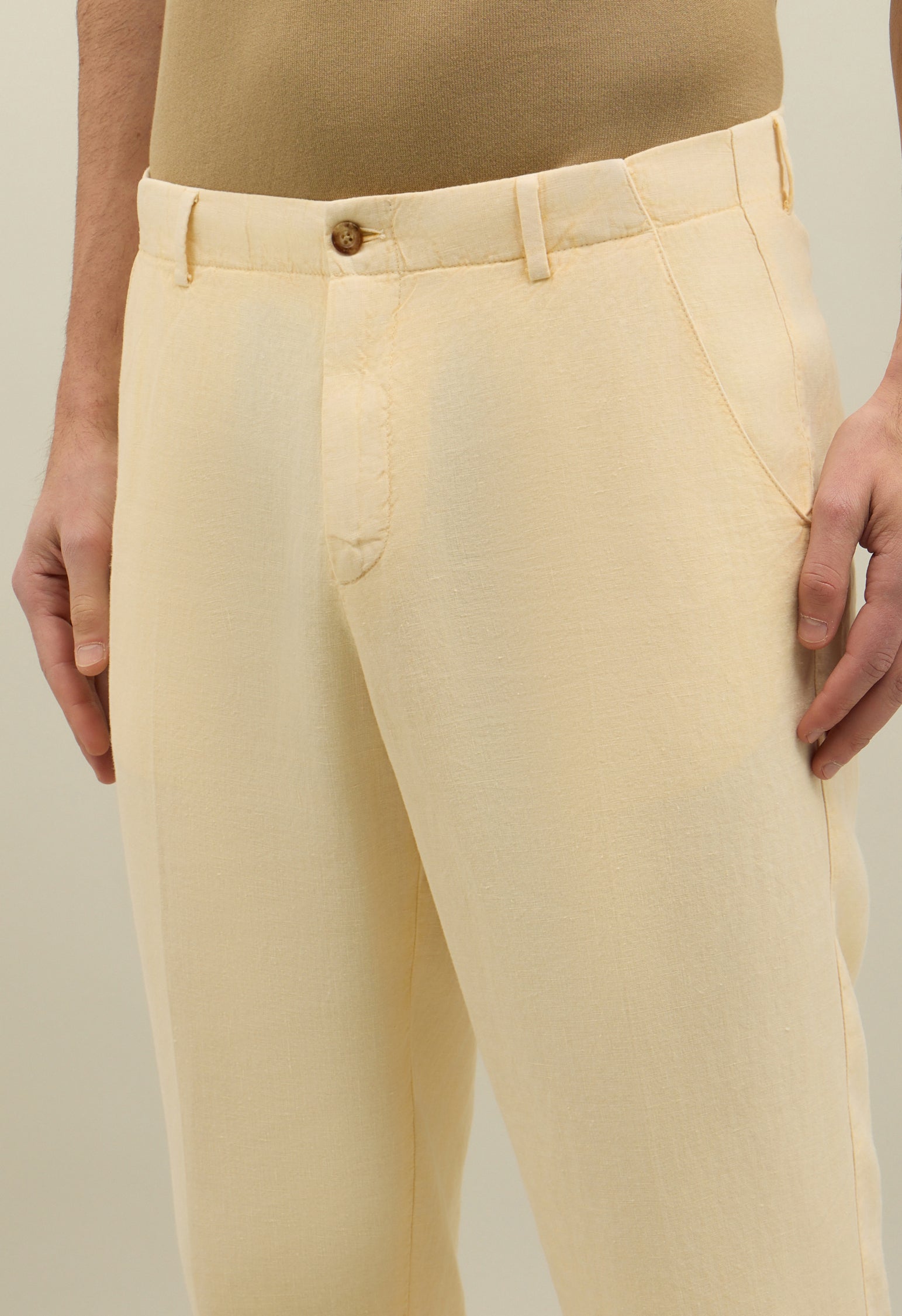 Abito K-Jacket in lino Tinto Terra giallo pastello