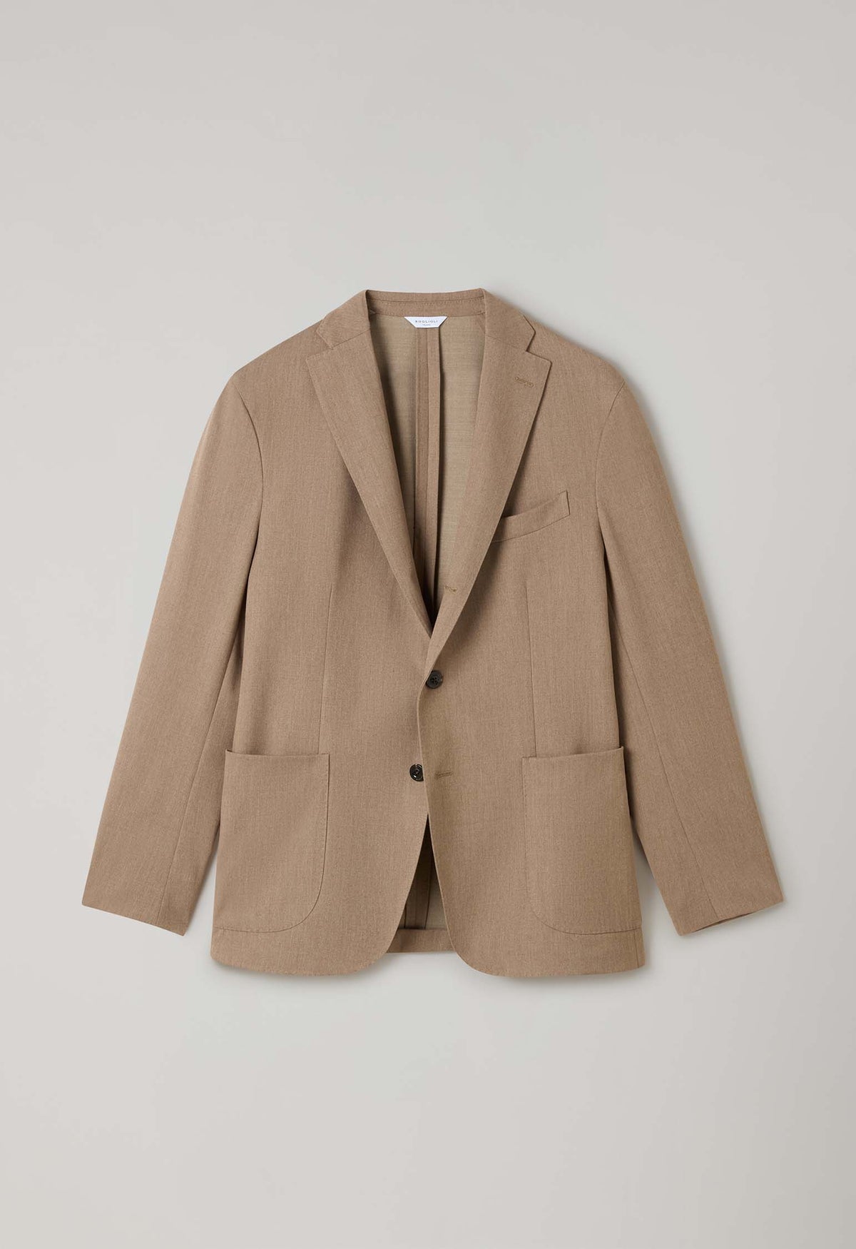 Abito K-Jacket in lana stretch beige con chiusura a tre bottoni