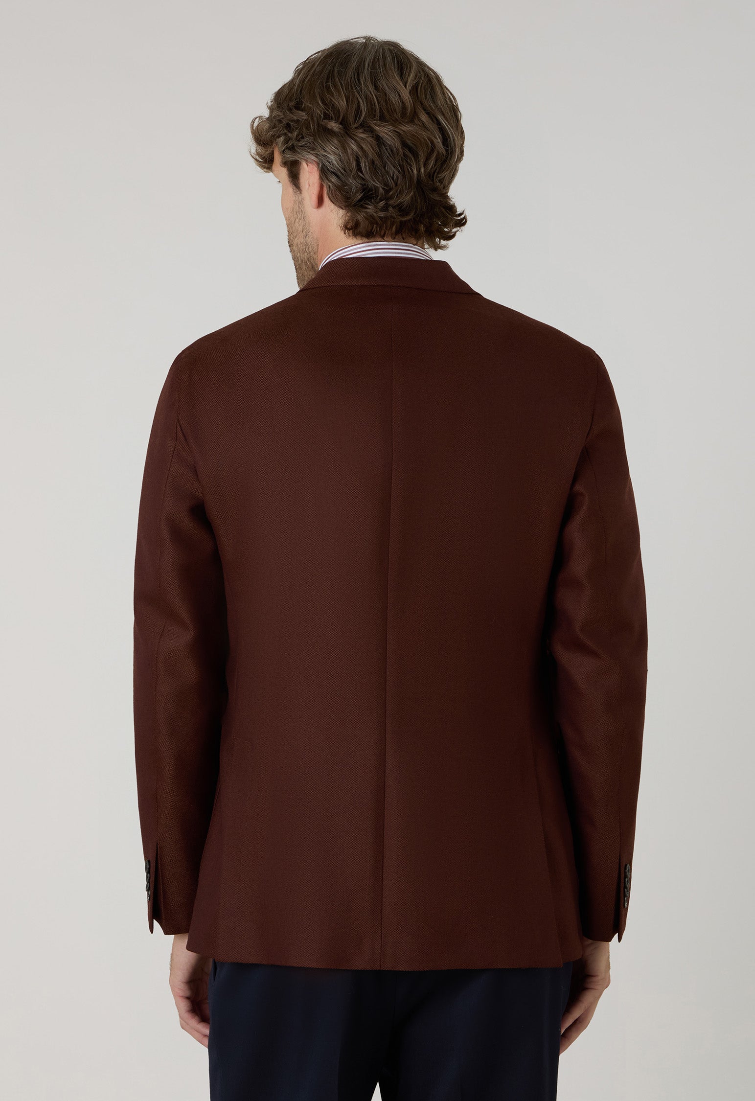 K-Jacket doppiopetto in lana Hopsack cannella