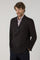 Braune, zweireihige K-Jacket aus brauner Shetlandwolle im Chevron-Muster