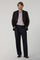 Braune, zweireihige K-Jacket aus brauner Shetlandwolle im Chevron-Muster