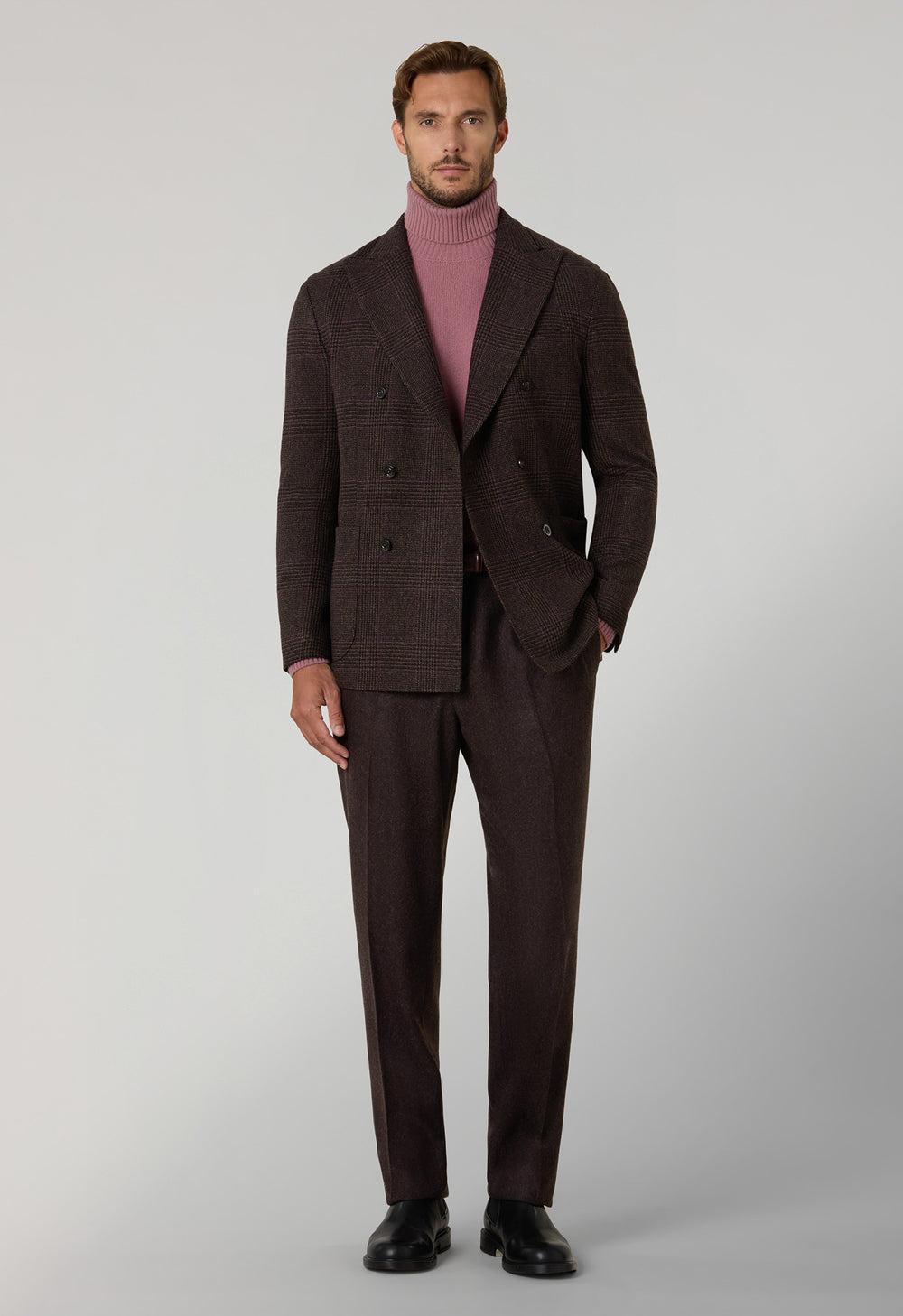 Brown Virgin wool and cashmere K-Jacket