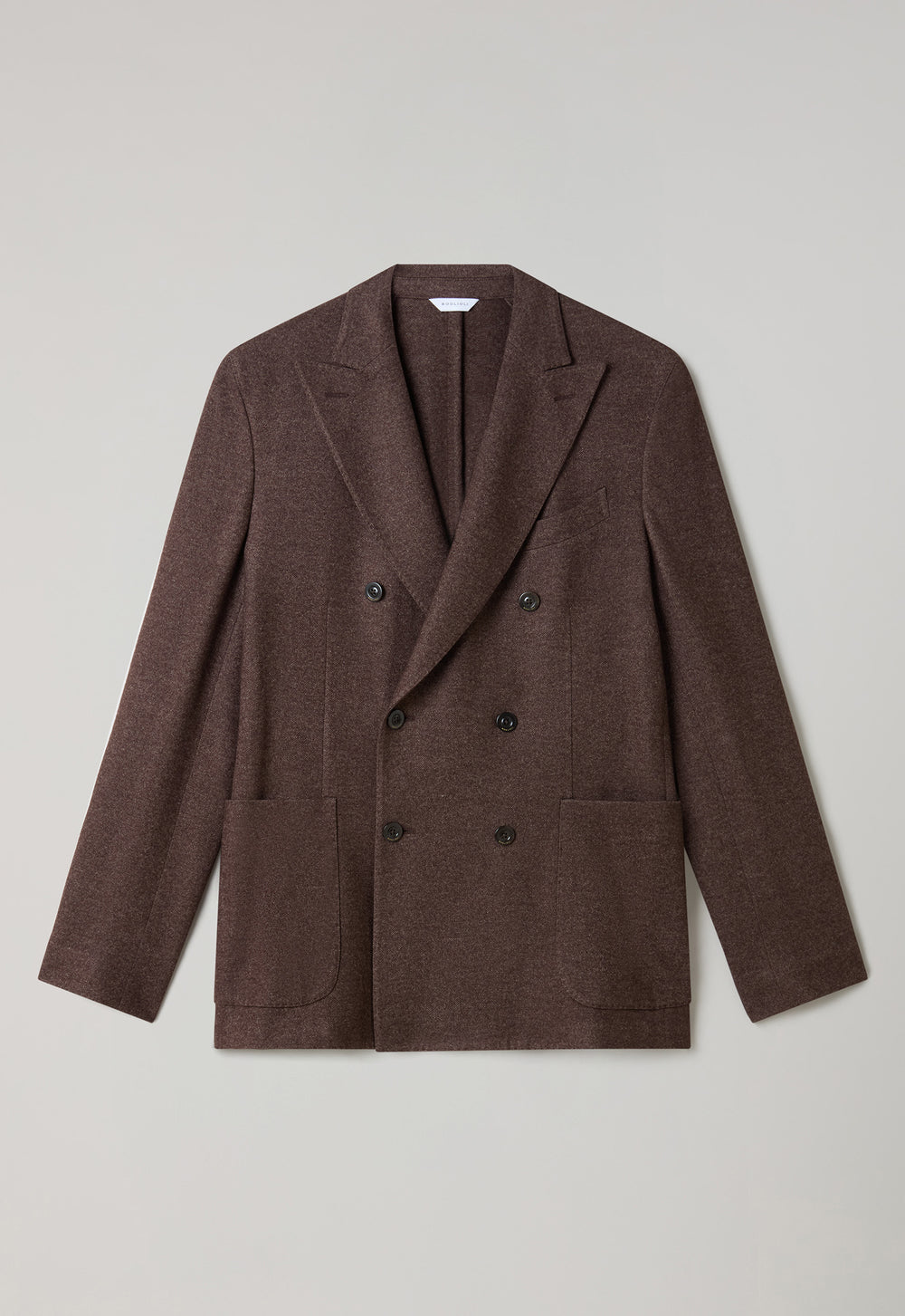 Brown Silk Cashmere blend double-breasted K-Jacket