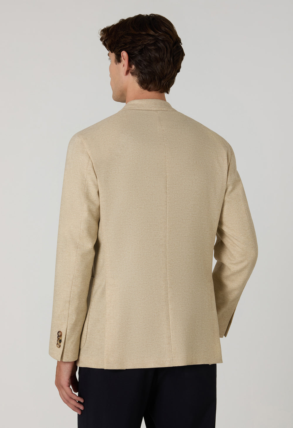 Beige Flannel double-breasted K-Jacket