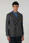 K-Jacket doppiopetto in lana e cashmere pied-de-poule marrone