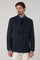 K-Jacket doppiopetto blu in lana leggera a nido d’ape con bottoni in ottone