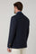 K-Jacket doppiopetto blu in lana leggera a nido d’ape con bottoni in ottone