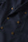 K-Jacket doppiopetto blu in lana leggera a nido d’ape con bottoni in ottone