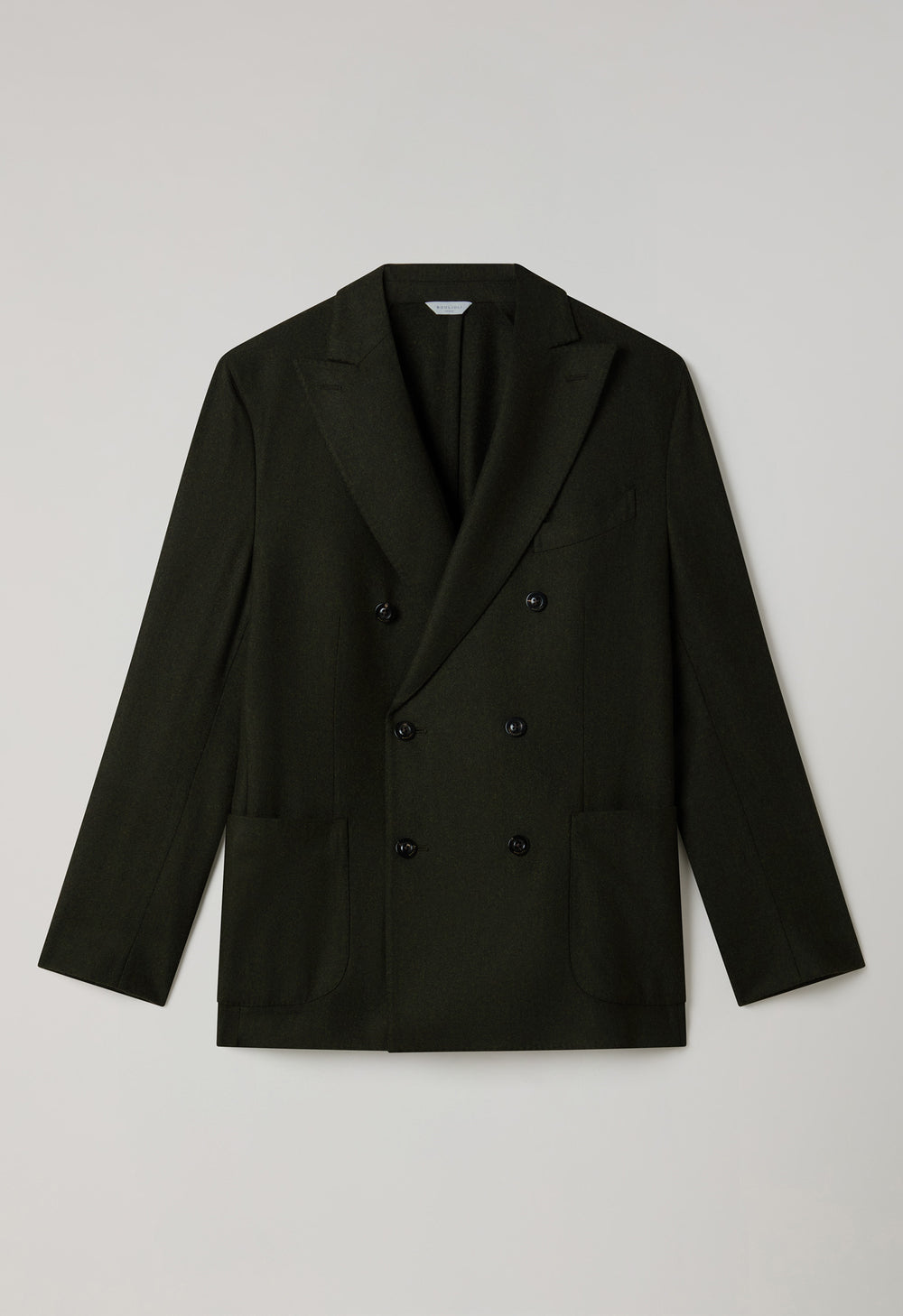 K-Jacket doppiopetto in flanella lavata verde scuro