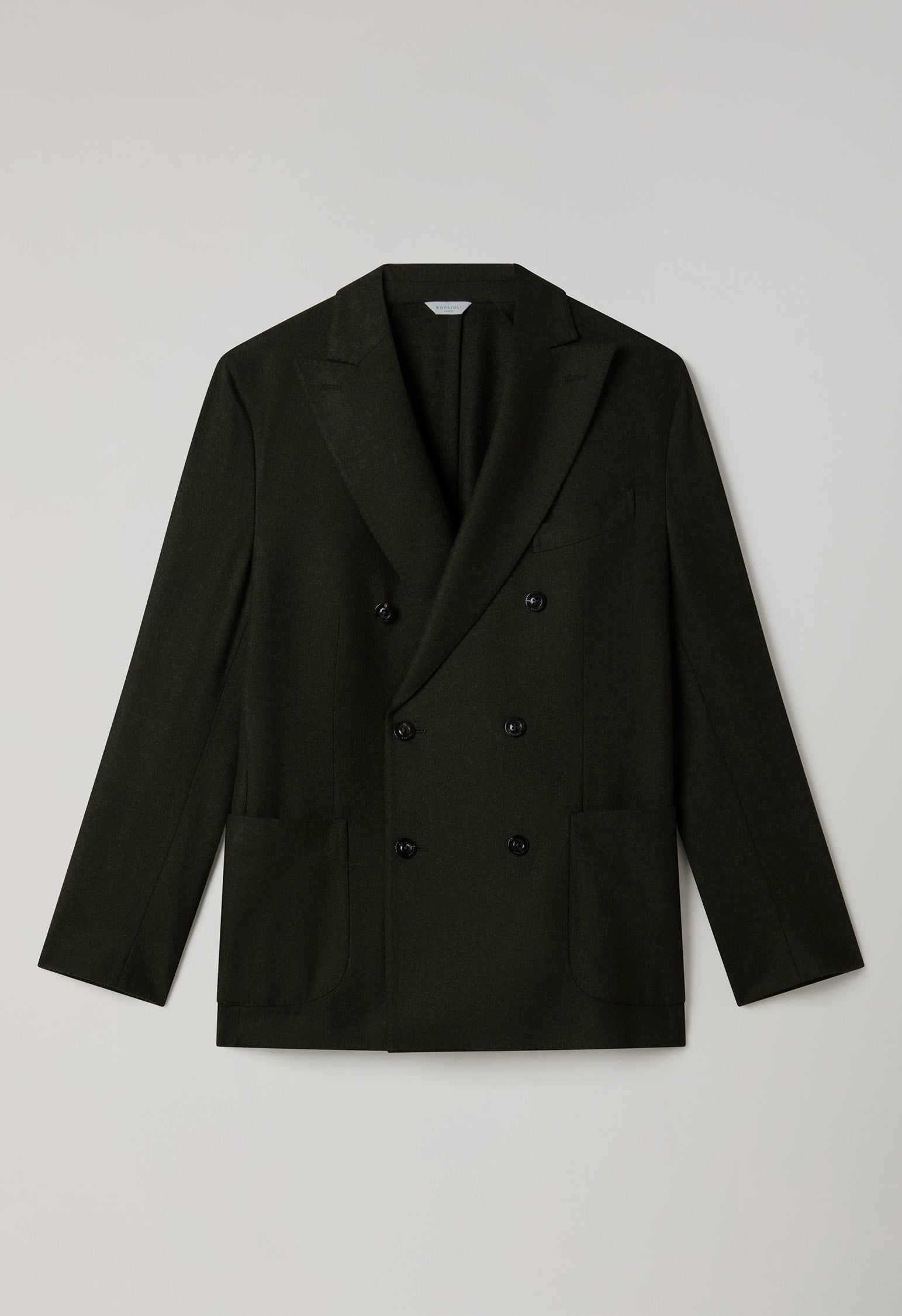 K-Jacket doppiopetto in flanella lavata verde scuro