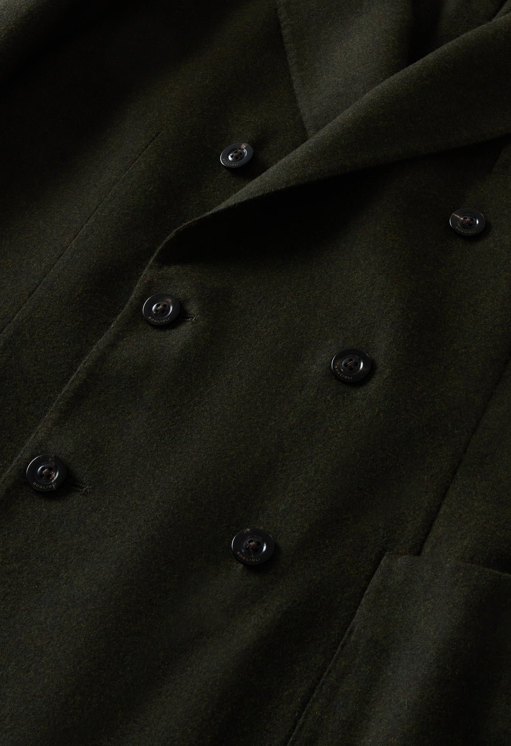 K-Jacket doppiopetto in flanella lavata verde scuro