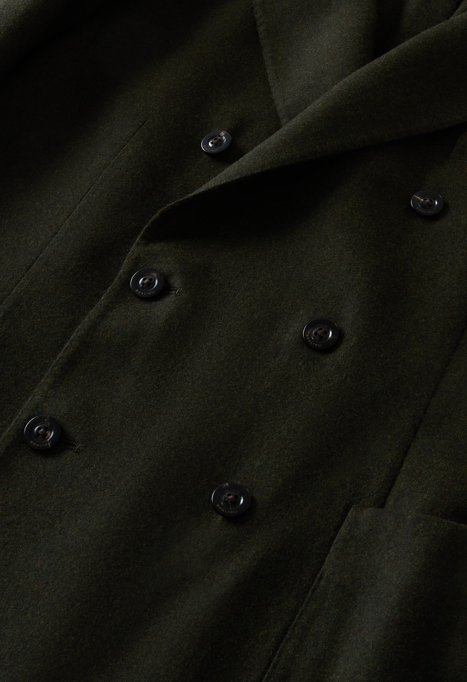 K-Jacket doppiopetto in flanella lavata verde scuro