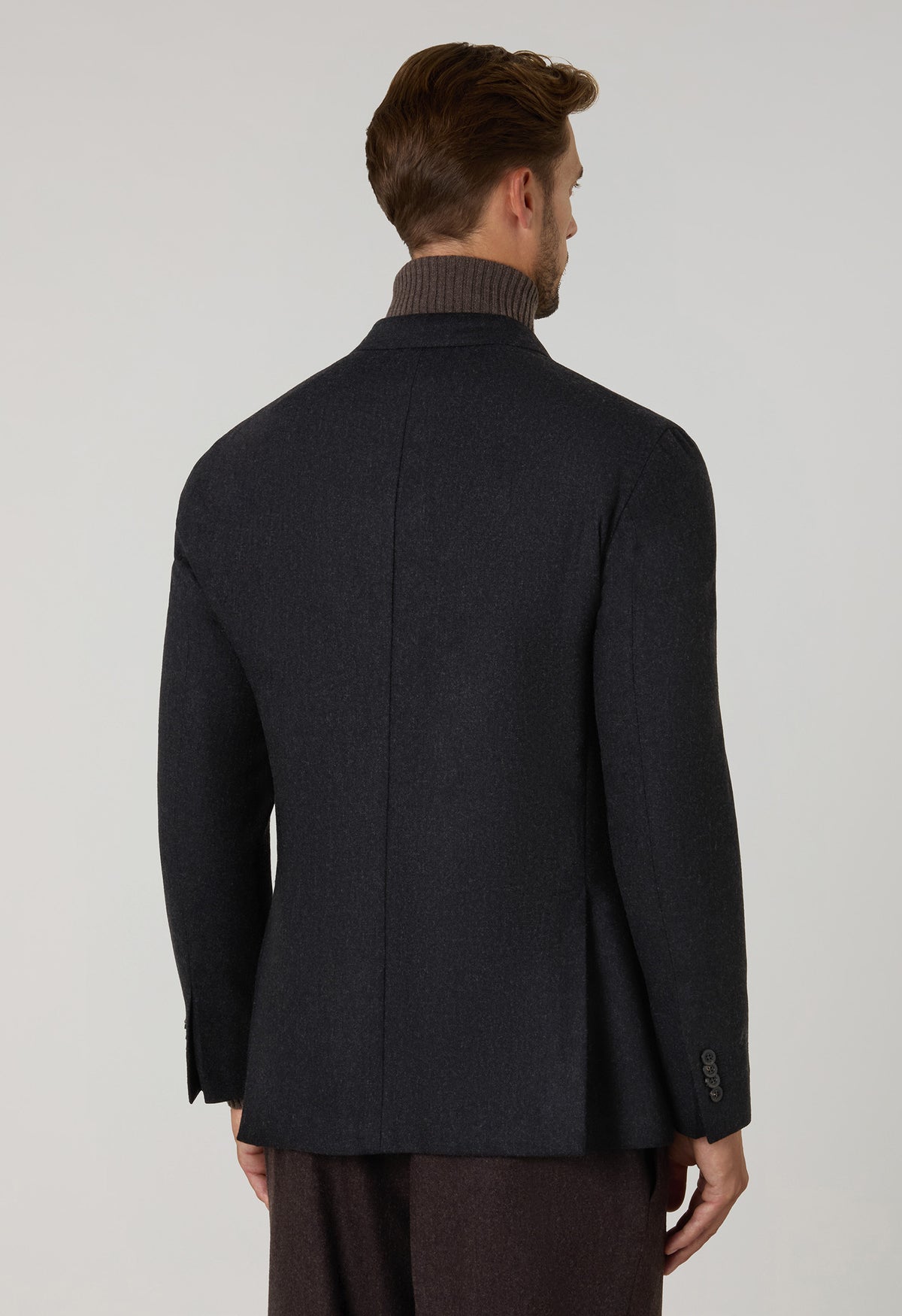 K-Jacket doppiopetto in flanella lavata grigio scuro