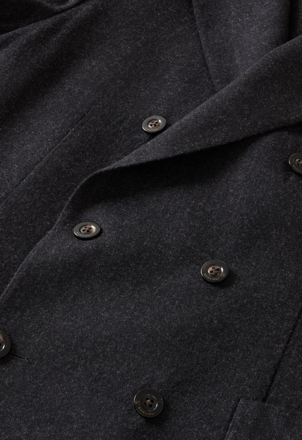 Dark Grey Washed Flannel double-breasted K-Jacket