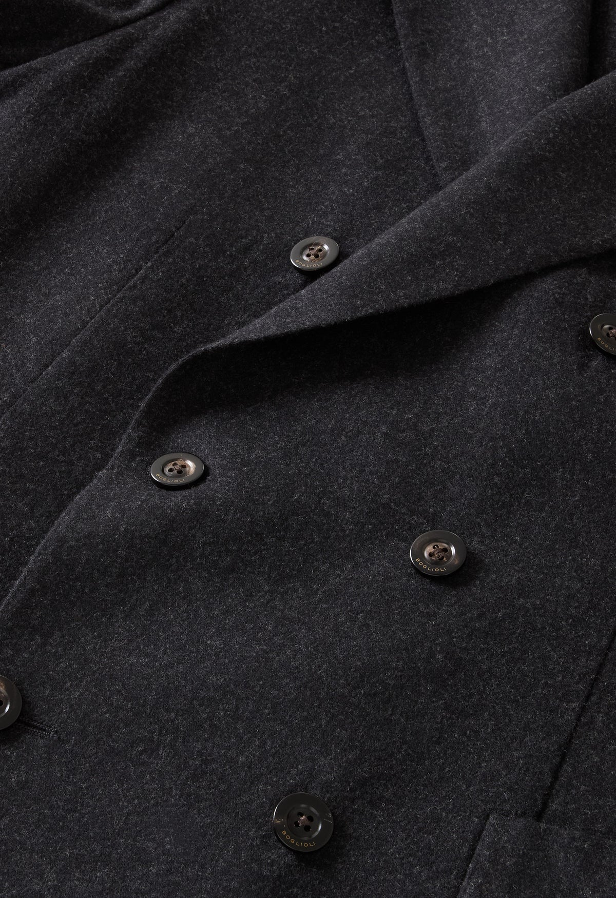 Dark Grey Washed Flannel double-breasted K-Jacket