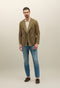 K-Jacket doppiopetto in twill di cotone e lino khaki