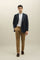 Blue Cotton Linen Twill Double-Breasted K-Jacket