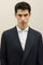 Blue Cotton Linen Twill Double-Breasted K-Jacket
