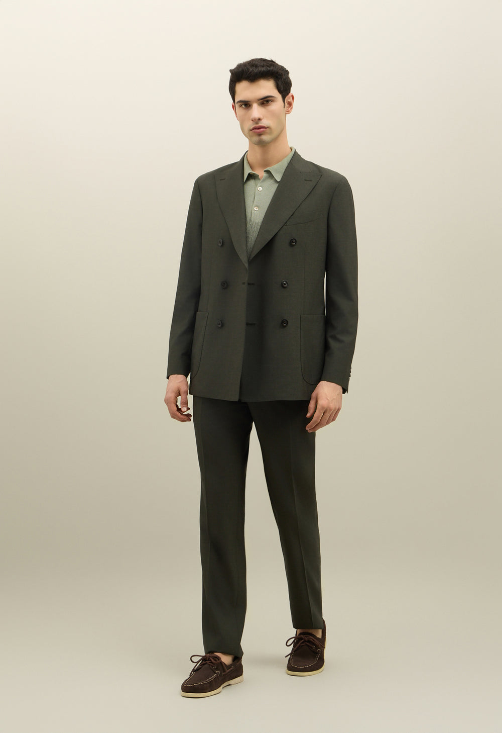 Abito K-Jacket in lana e seta luxury verde