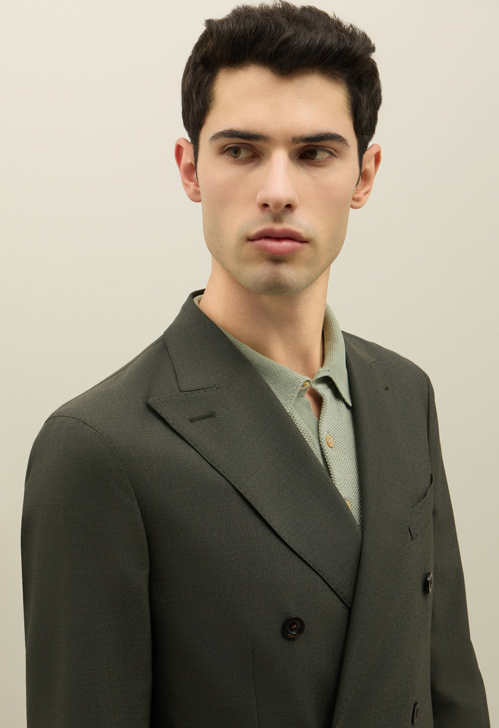 Abito K-Jacket in lana e seta luxury verde