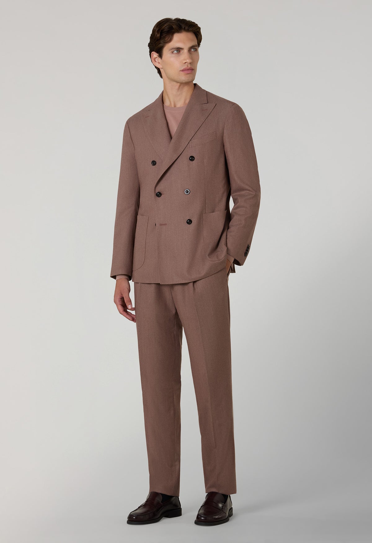 Abito K-Jacket doppiopetto in flanella superlight malva