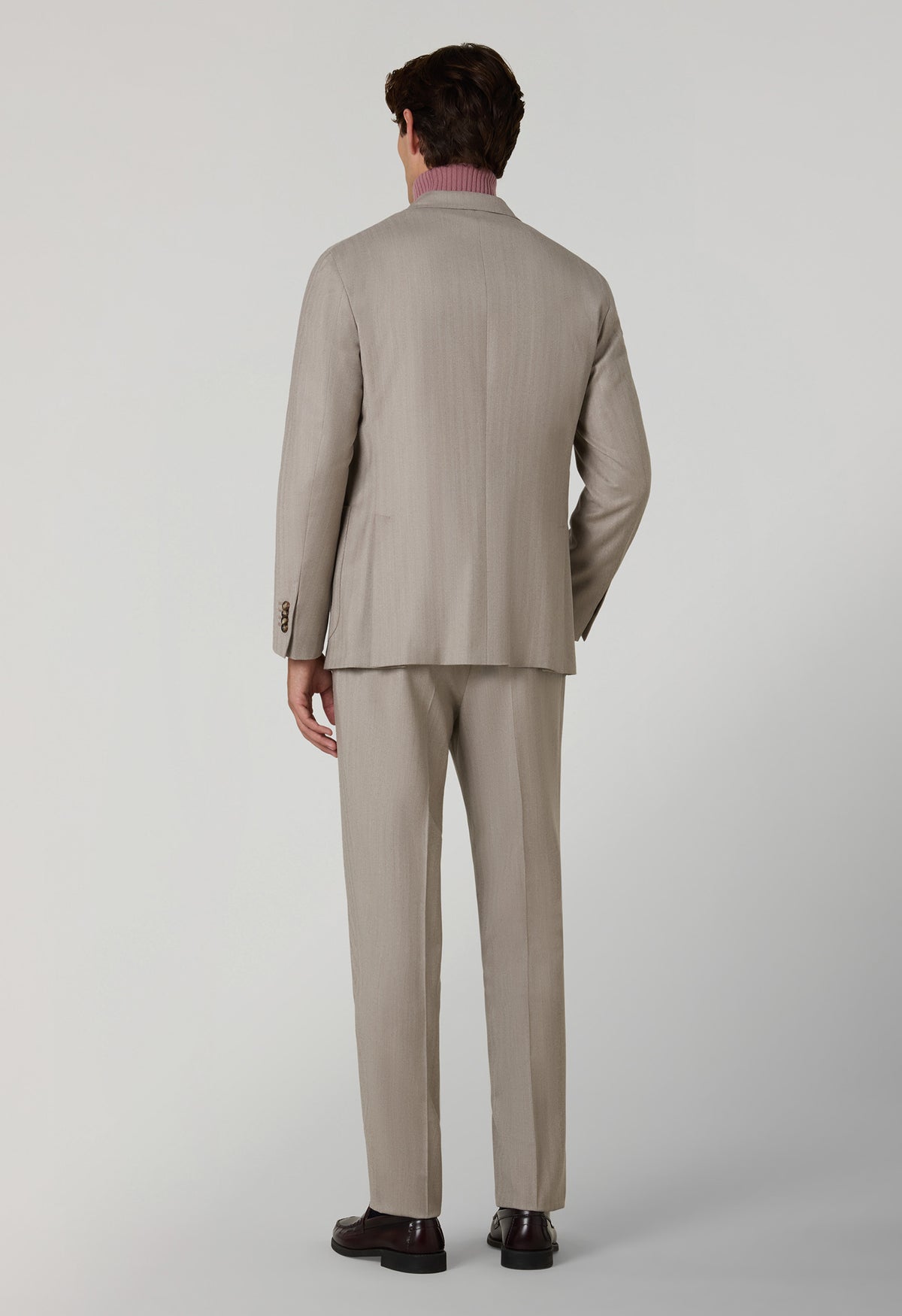 Beige 14-Micron Herringbone double-breasted K-Suit
