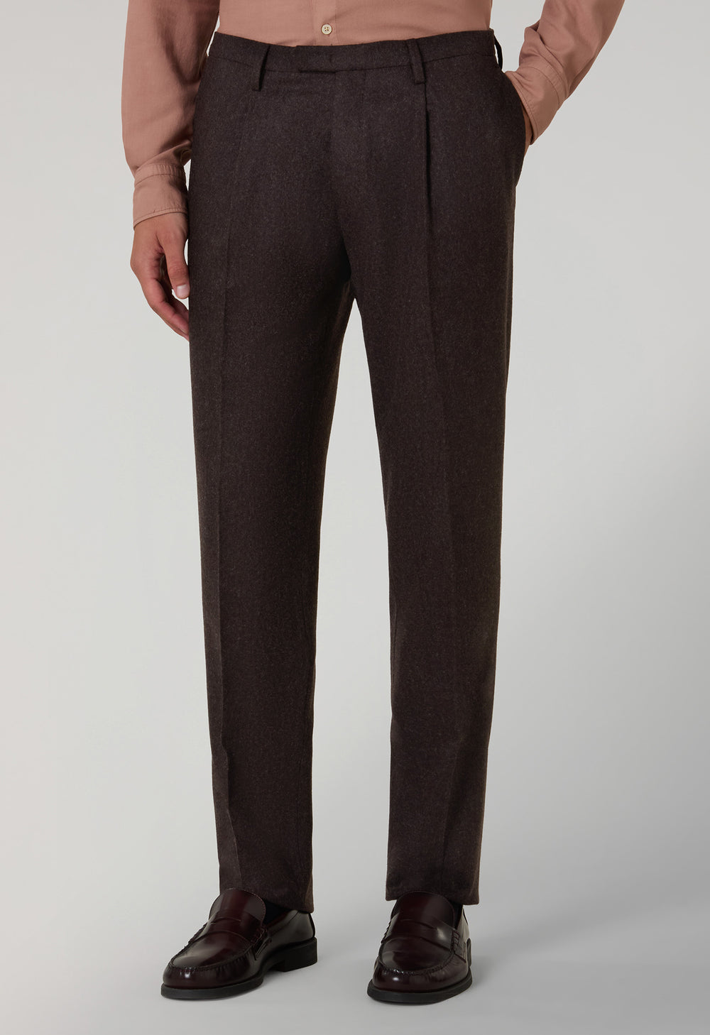 Brown Washed Flannel double-breasted K-Suit