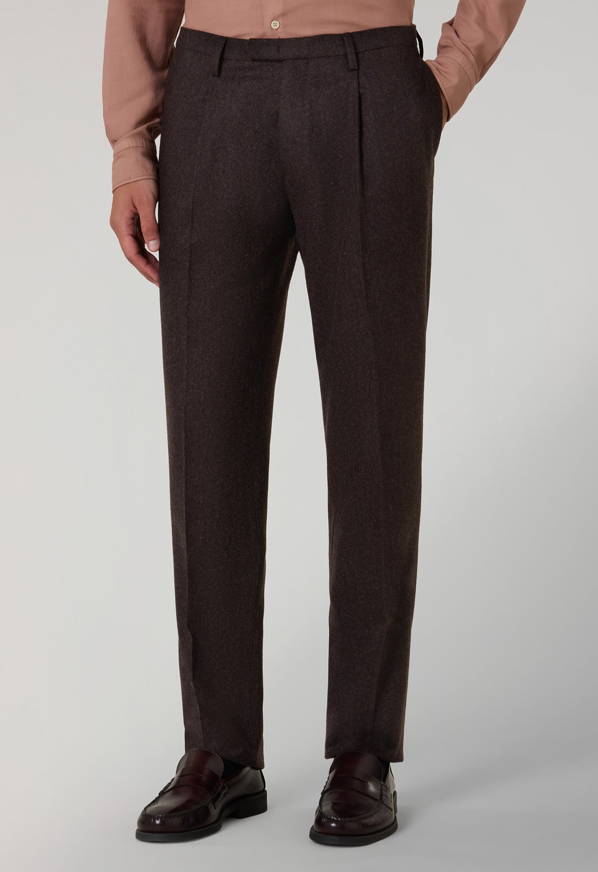 Brown Washed Flannel double-breasted K-Suit