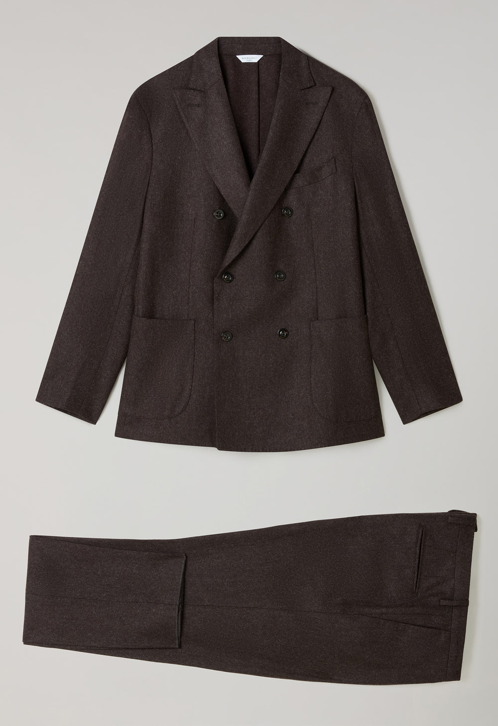 Abito K-Jacket doppiopetto in flanella lavata marrone