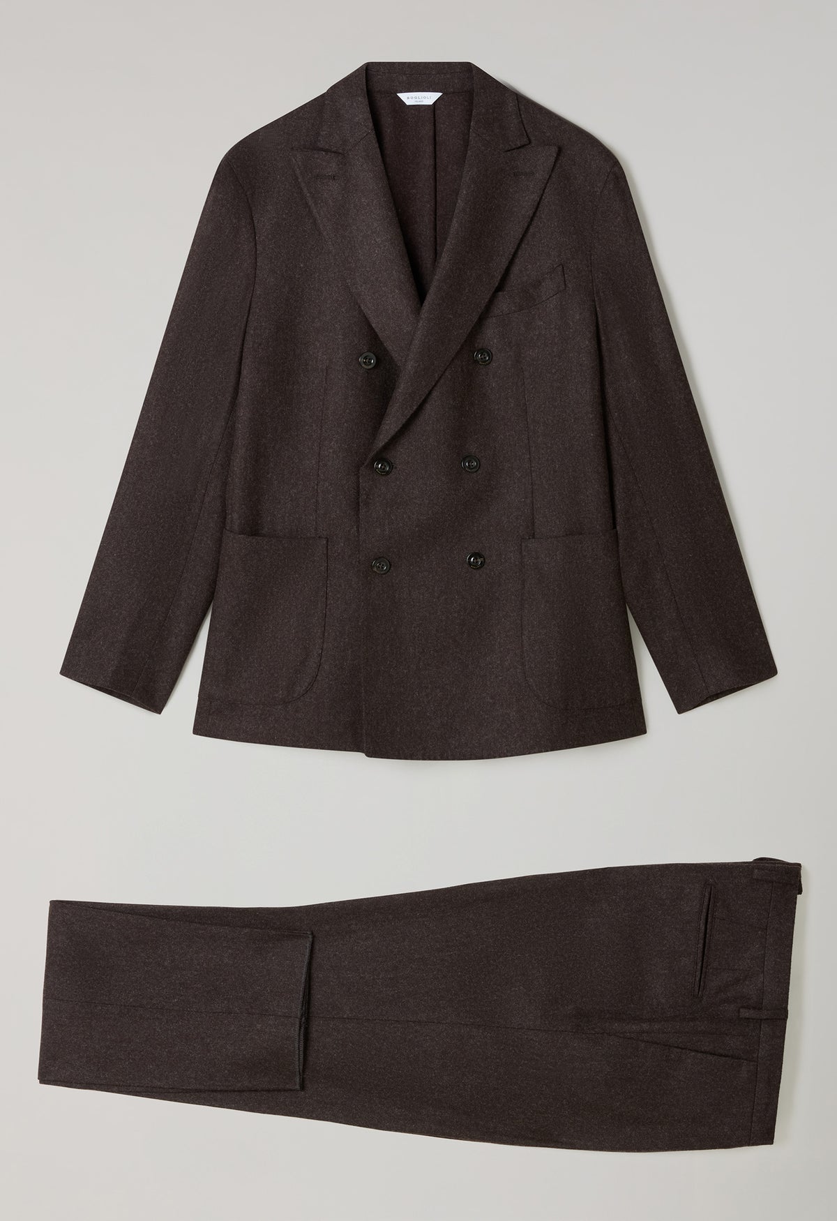 Abito K-Jacket doppiopetto in flanella lavata marrone