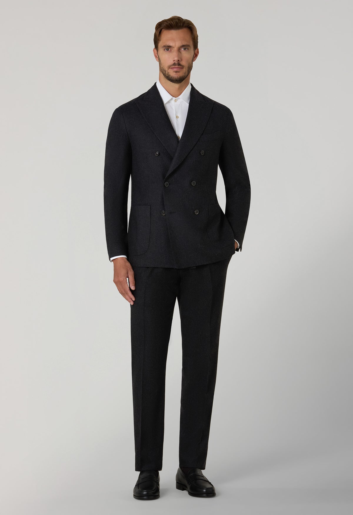 Dark Green Washed Flannel double-breasted K-Suit
