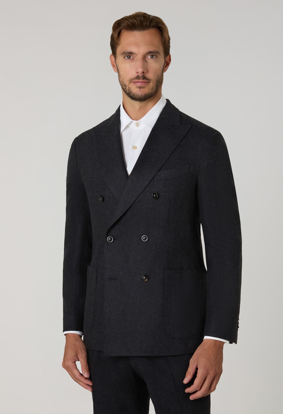 Dark Green Washed Flannel double-breasted K-Suit