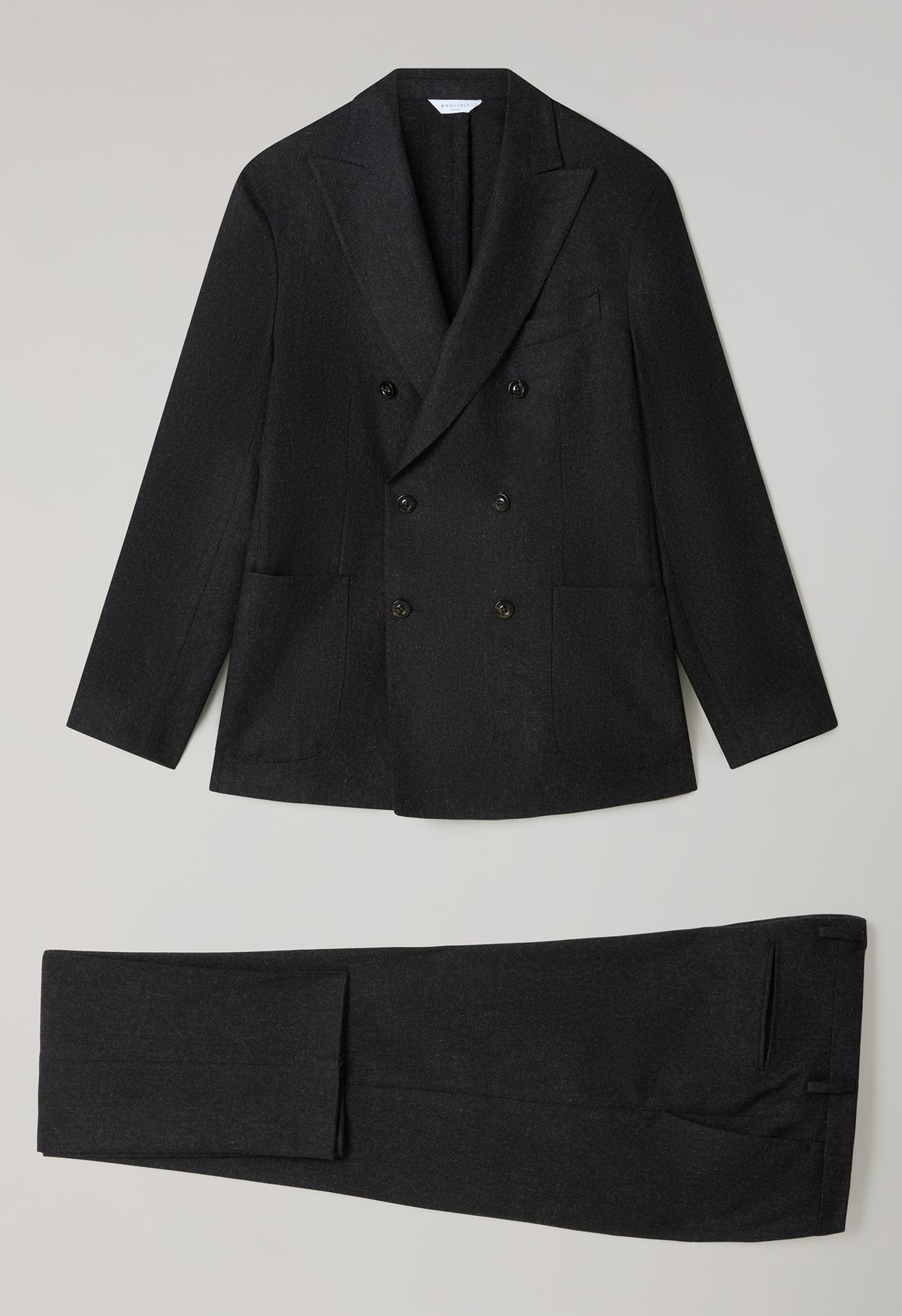 Dark Grey Washed Flannel double-breasted K-Suit