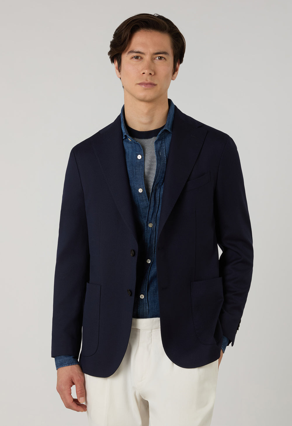 Blue Light Wool Honeycomb K-Jacket