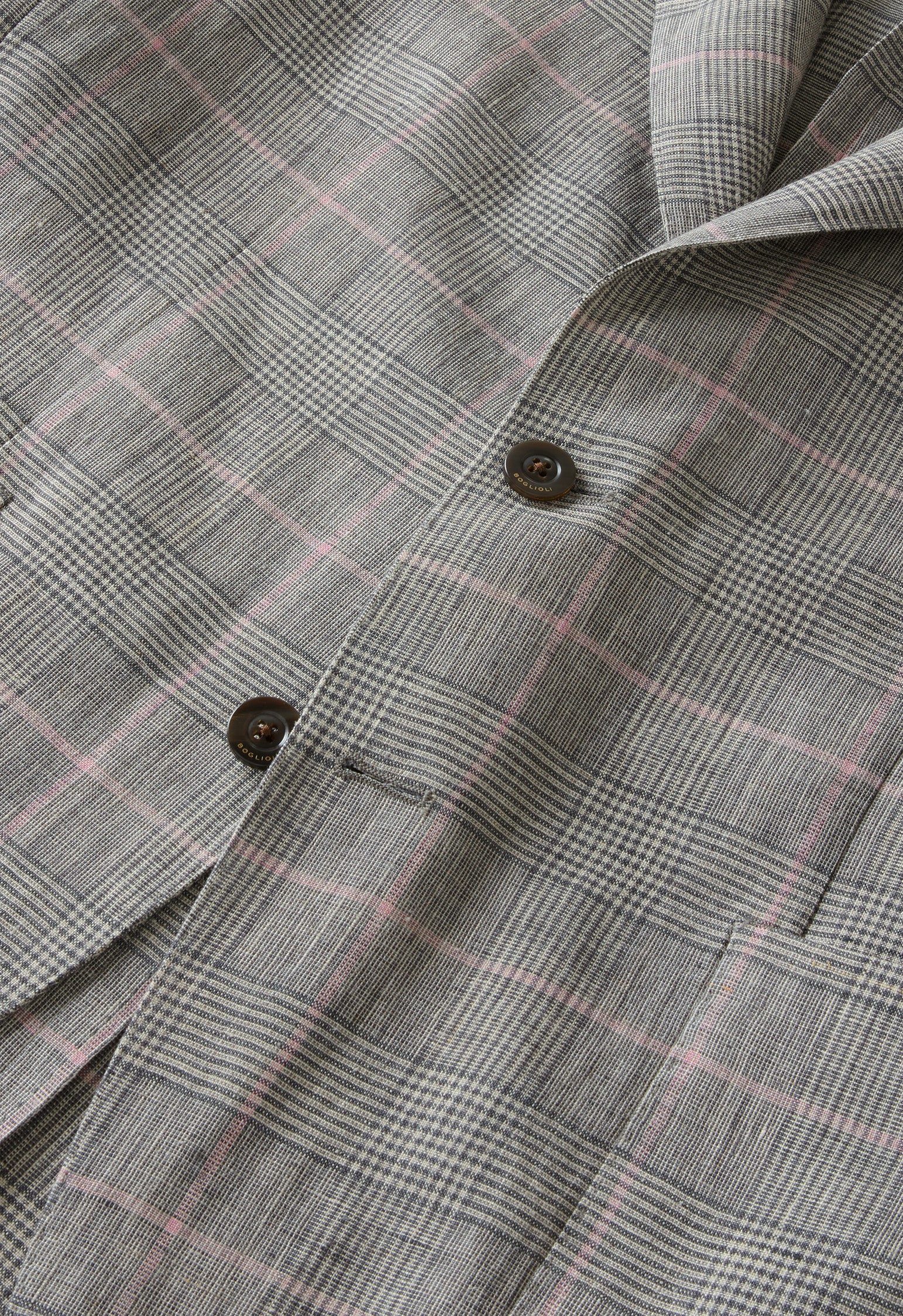 Grey Pattern Linen Check K-Jacket