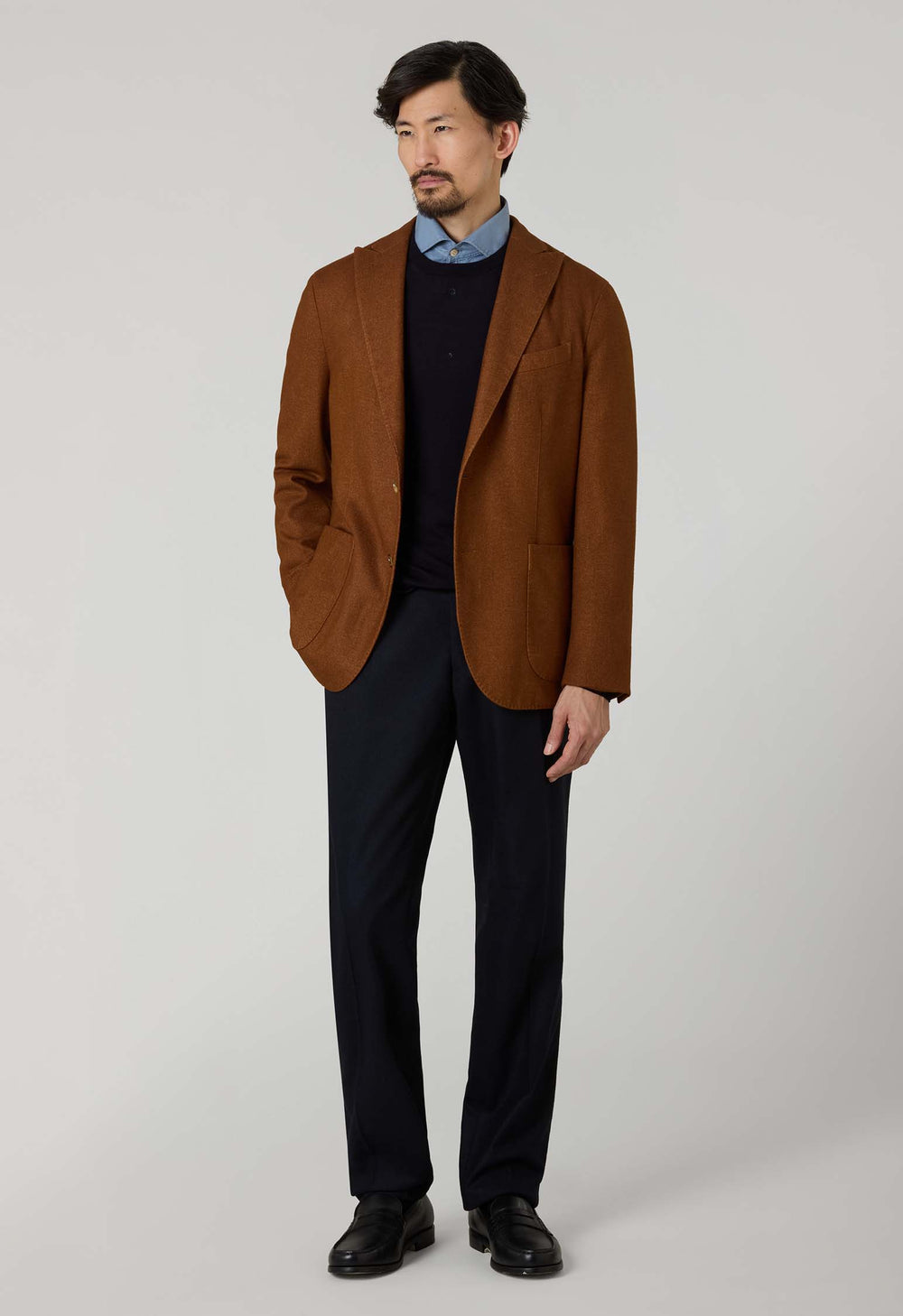 Cinnamon Garment Dyed Wool K-Jacket 